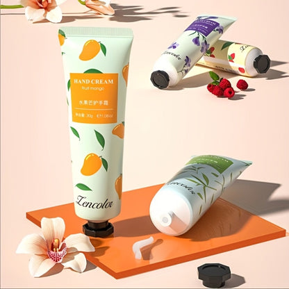 Ten-Piece Hand Cream Gift Box with Botanical and Fruit-Print Travel Tubes in Coordinated Assortment