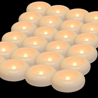 Floating Candles White 42 Pack Glitter Embellished Small Candle Set for Christmas Halloween Easter Thanksgiving Day of the Dead