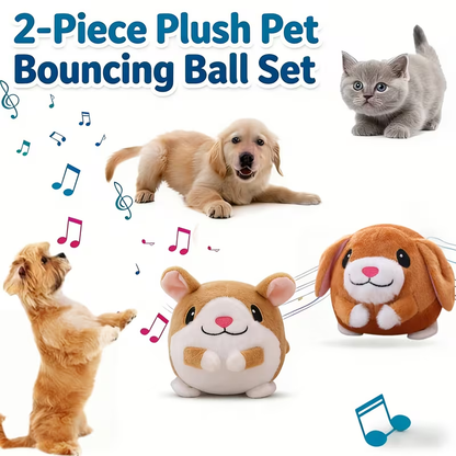 Electronic Bouncing Dog Toy with Animal Sound – USB Rechargeable Interactive Rolling Ball, Voice Recording & Music Mode
