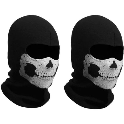 Balaclava Full Face Mask 2 Pack Skull Design – Breathable Full Face & Neck Coverage for Motorcycle Skiing Cycling Hiking Skateboarding