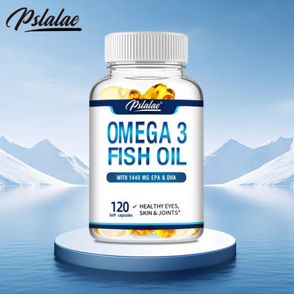 Triple Strength Omega-3 Fish Oil Softgels 120 Capsules with High-Potency EPA & DHA, Heart, Brain