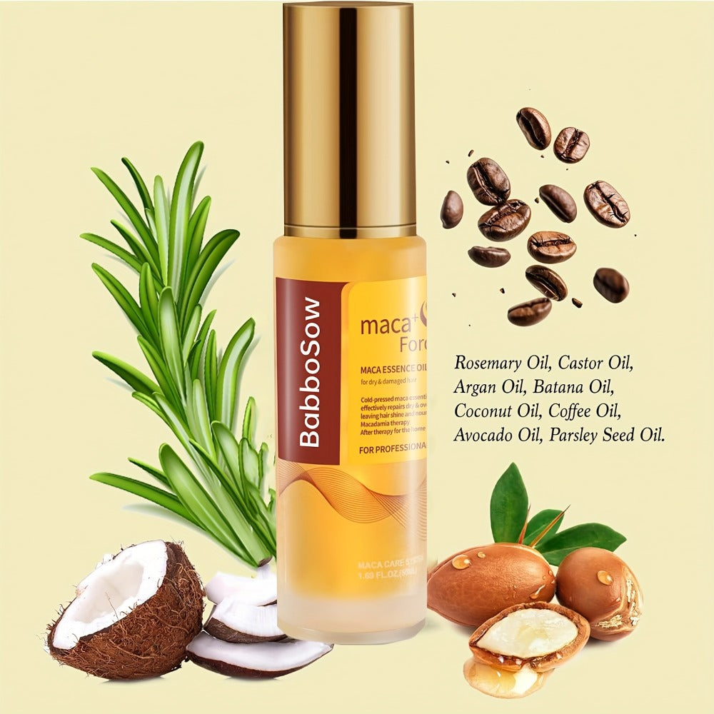 500ml Collagen Hair Mask and Maca Essence Oil Two-Piece Boxed Hair Care Set with Separate Bottles