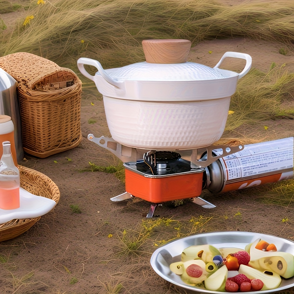Windproof Camp Stove 3500W Portable Foldable Gas Burner Piezoelectric Ceramic Ignition Compact for Garden, Patio and Yard Use