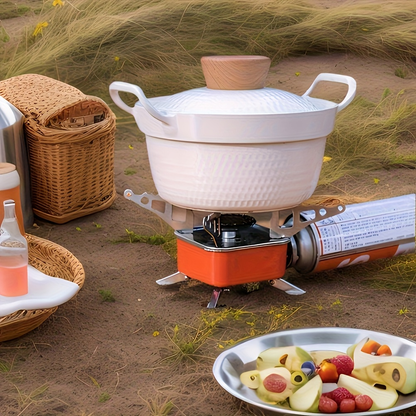 Windproof Camp Stove 3500W Portable Foldable Gas Burner Piezoelectric Ceramic Ignition Compact for Garden, Patio and Yard Use