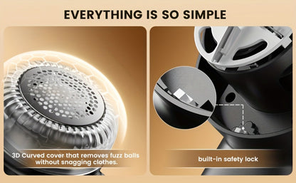 Fabric Shaver Lint Remover Rechargeable Electric Sweater Shaver with Digital Display 6-Leaf for Everyday Face, Beard and Body Grooming