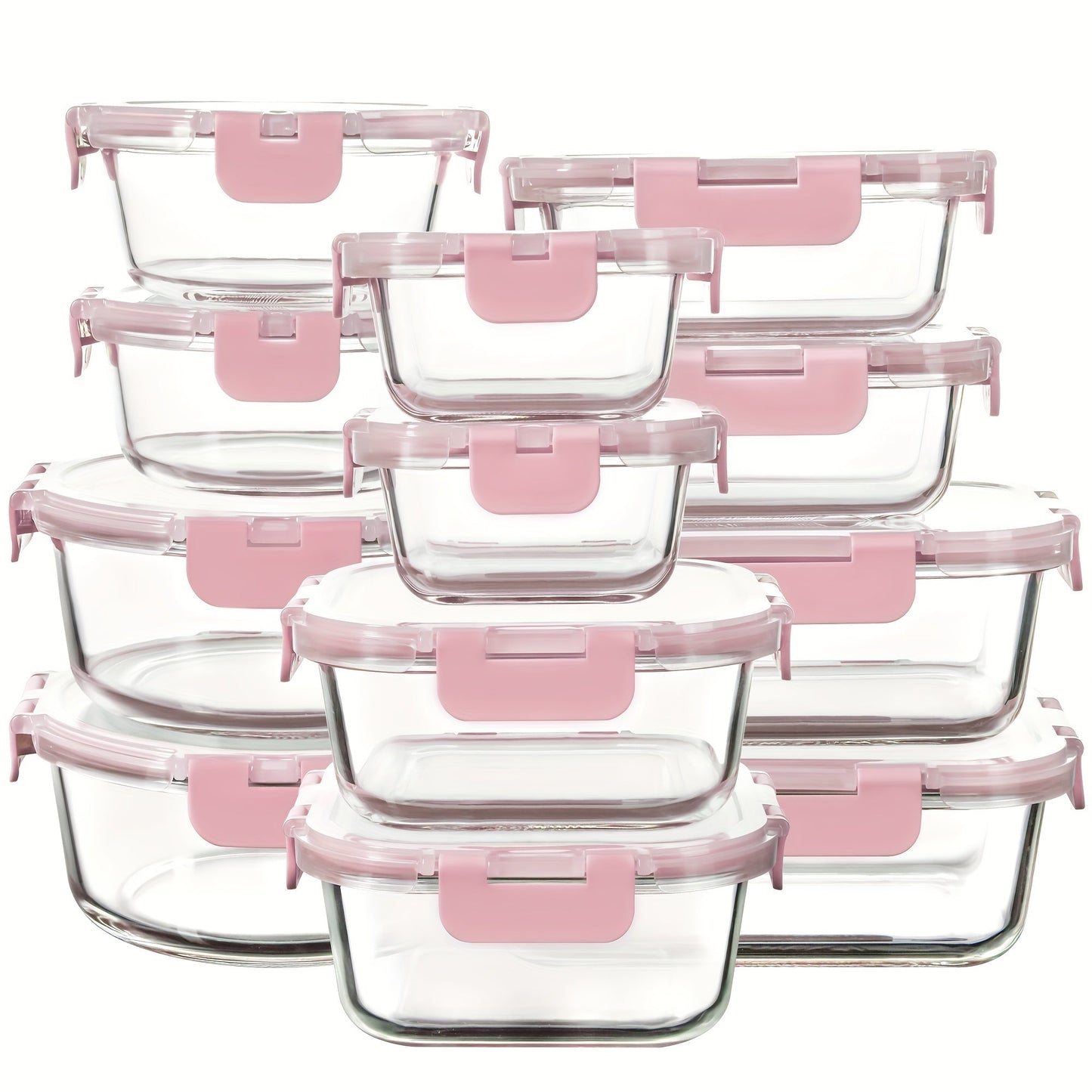 Glass Food Storage Containers with Airtight Lids – Borosilicate Glass Meal Prep Containers Set, Microwave Dishwasher Freezer Safe