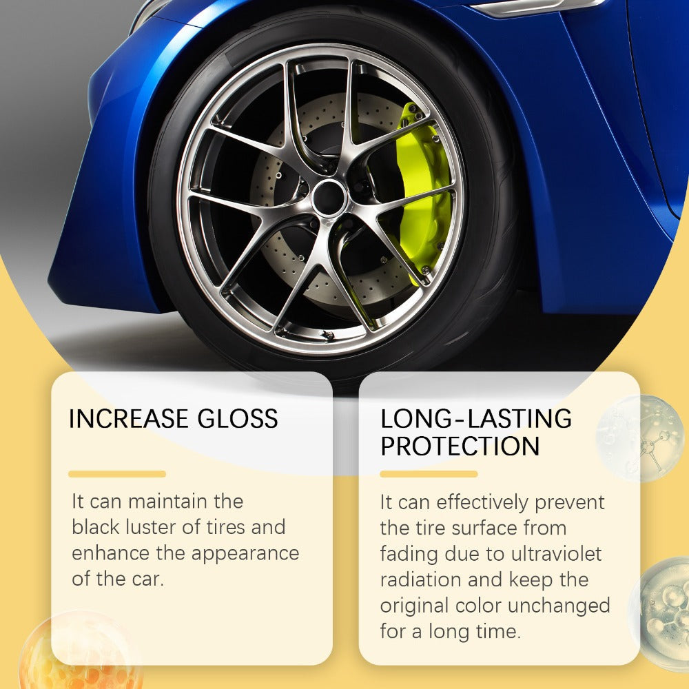 Tire Polishing Paste 2pcs with Sponge – Beeswax Formula Tire Shine & Retreading Paste, Rust Removal, Anti-Fouling, Lasting Black Gloss