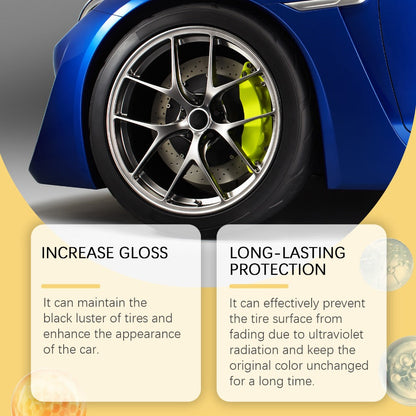 Tire Polishing Paste 2pcs with Sponge – Beeswax Formula Tire Shine & Retreading Paste, Rust Removal, Anti-Fouling, Lasting Black Gloss