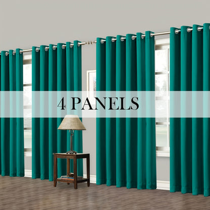 Grommet-Top Blackout Curtain Options in Nine Colors with Seven Width, Length or Panel-Count Labels