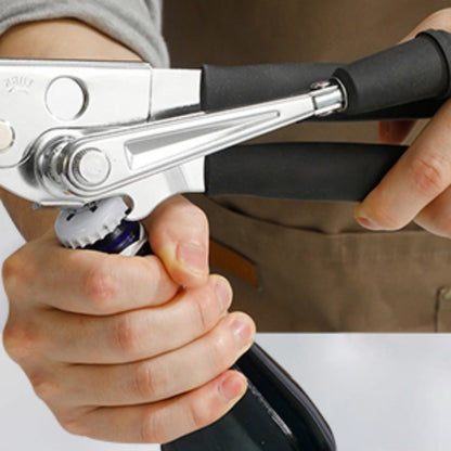Manual Can Opener Stainless Steel Commercial Grade with Handle Dual Can and Bottle Opener for Restaurant and Home Kitchen Use