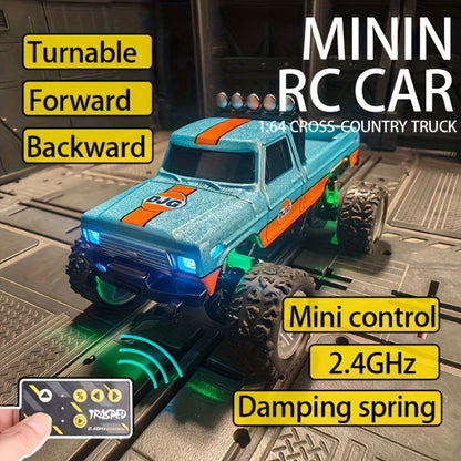 1:64 Scale Mini RC Car Alloy Off-Road Truck with Shock Absorbers – Pocket-Sized Remote Control Car for Boys Ages 6 7 8 9 10