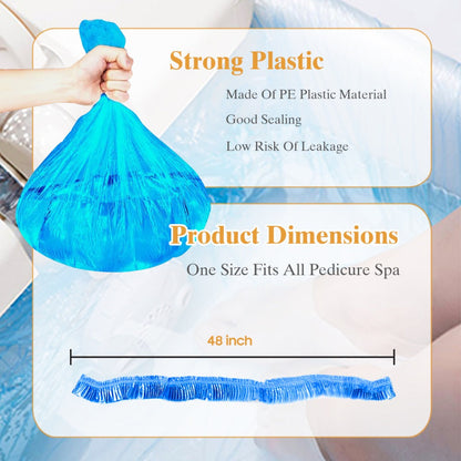 Disposable Pedicure Liners 400 Pack Single-Use HDPE Foot Bath Bowl Bags – Elastic Fit, Hygienic Nail Salon Foot Soak Liners for Professional