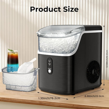 Nugget Ice Maker Countertop Pebble Ice Machine Per Day, Sonic Ice Bullet Ice Cube Options for Home Cooking, Dining and Outdoor Meals
