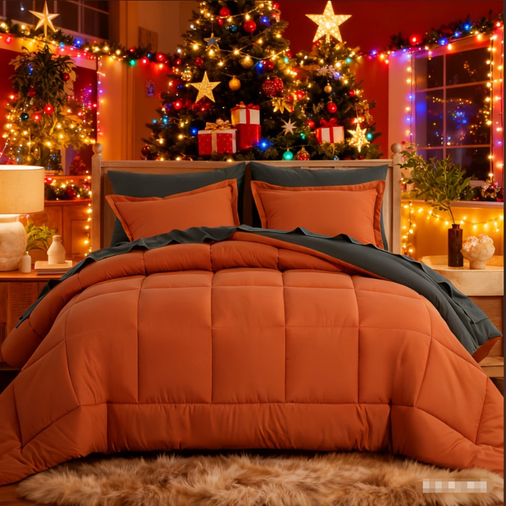 7 Piece Comforter Set Luxury Soft Fluffy Bedding All Season Bed in a Bag with Comforter Fitted Sheet Flat Sheet Pillowcases Hypoallergenic