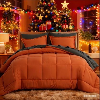 7 Piece Comforter Set Luxury Soft Fluffy Bedding All Season Bed in a Bag with Comforter Fitted Sheet Flat Sheet Pillowcases Hypoallergenic