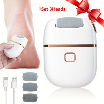 Electric Callus Remover Rechargeable Foot Grinder with 3 Replacement Heads 2 Speed Settings IPX5 Waterproof USB Charging Portable Pedicure