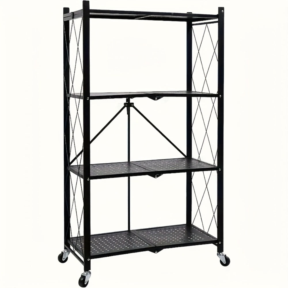 Rolling Storage Rack with Wheels, 3, 4 or 5 Tier Portable Movable Shelving Unit, No Assembly Required