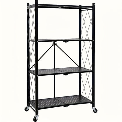 Rolling Storage Rack with Wheels, 3, 4 or 5 Tier Portable Movable Shelving Unit, No Assembly Required