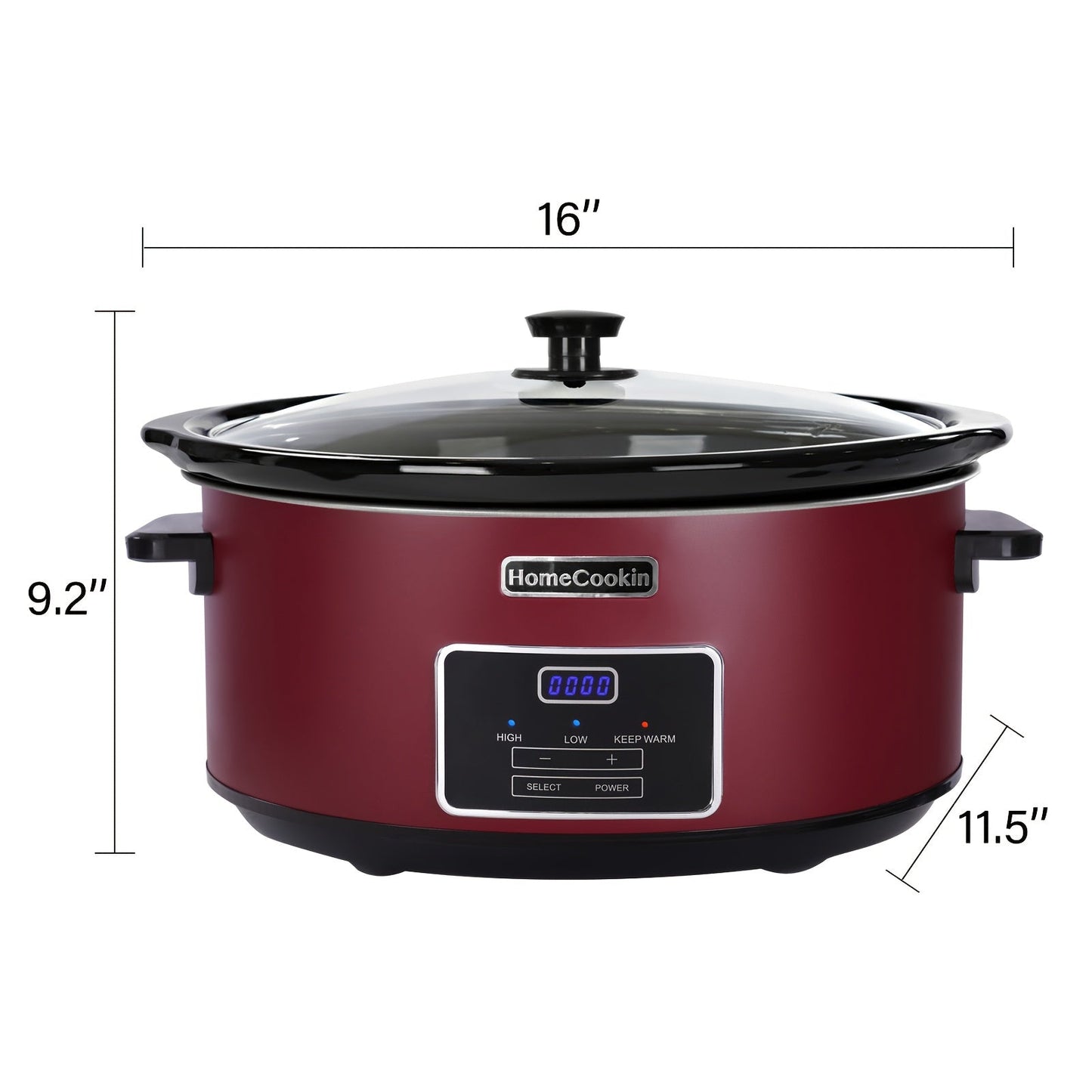 Digital Slow Cooker 6 & 7 Quart Programmable with Non-stick Ceramic Bowl, Countdown Timer & Keep