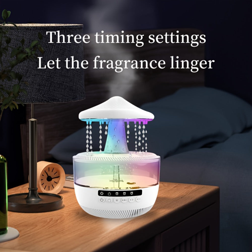 Aromatherapy Diffuser Humidifier Upgraded Colorful Raindrop Music Design 7-Color LED Night Light Large Capacity Quiet Operation for Bedroom