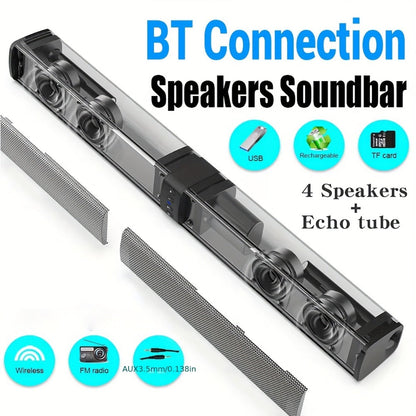 Sound Bar with 4 Subwoofers 20W Hi-Fi Wireless Surround Sound System Bluetooth 5.0 TWS Wall for an Everyday Personal Care Routine