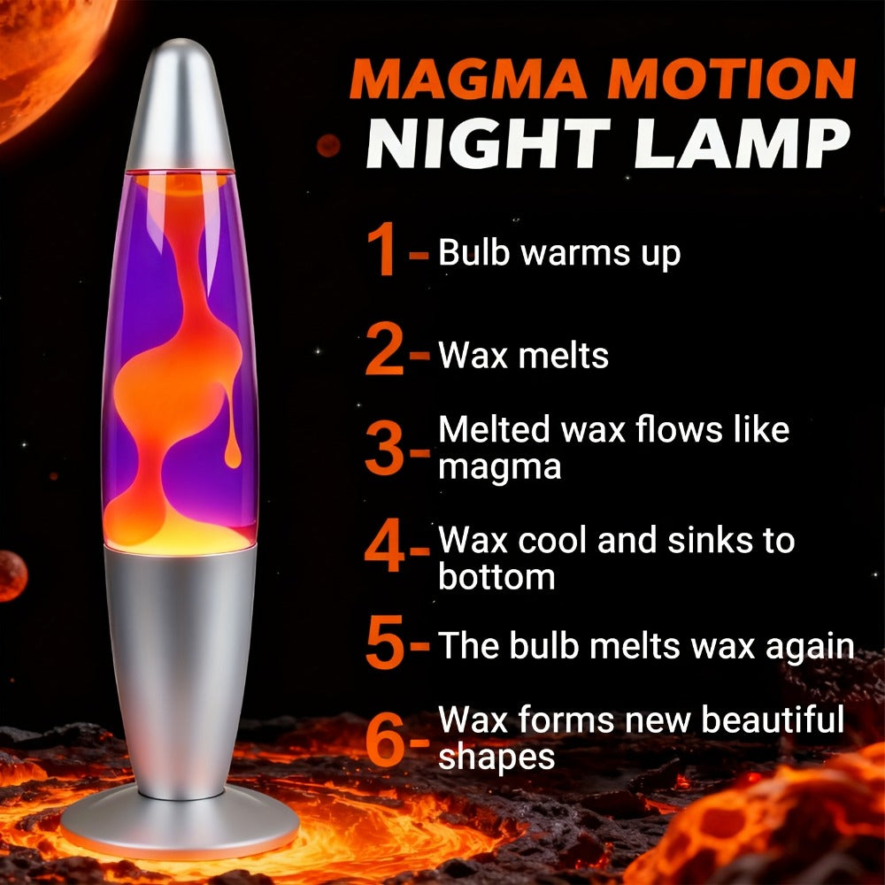 Lava Lamp 16 Inch for Bedroom Living Room Office, Relaxing Liquid Motion Lamp with Purple Water Yellow Wax