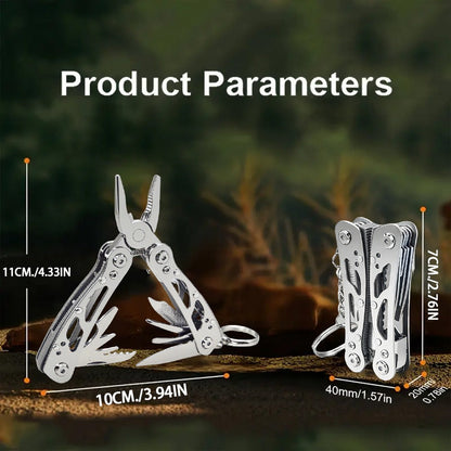 Multitool Pliers Folding Pocket, Carbon Steel Multi-Function Pliers with Wire Cutter Screwdriver & Anti-Slip Handle