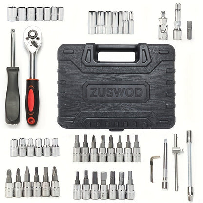 Impact Socket Set in 53, 54, 194 or 518-Piece Options with 3/8-Inch Drive, Metric and Imperial Sizes for Car Repair and DIY