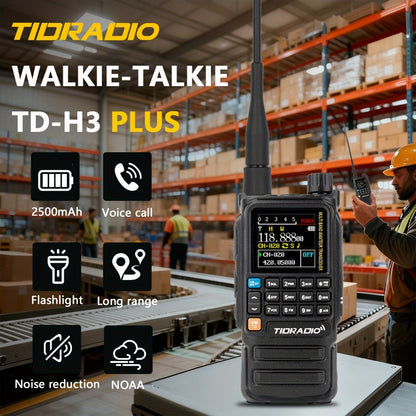 Tidradio H3 Plus Ham Radio Multi-Band Two-Way Radio, AM/FM Reception, Wireless Headset Compatible