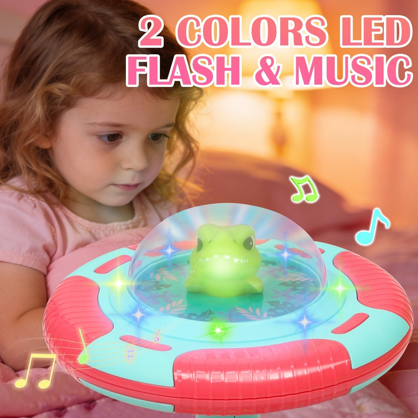 Dinosaur Spin Seat Toy for Toddlers 18 Months+, 360° Sit and Spin with Music, Indoor Interactive Sensory Balance Toy