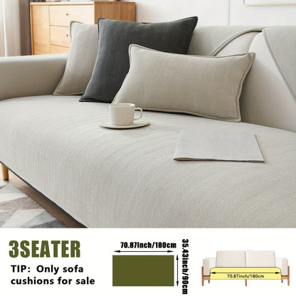 Sofa Cover Ribbed Chenille Stretch Panels for 1 to 4 Seats, Armrests or Cushions with Model-Specific Size and Color Options