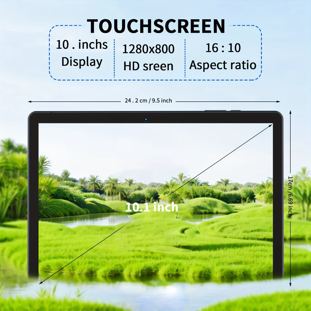 Android Tablet 10.1-Inch with Android 13, 4GB Total RAM, 64GB Internal Storage and WiFi-Only Design