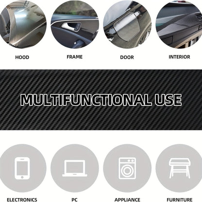 5D Carbon Fiber Vinyl Wrap 50cm x 300cm – Self-Adhesive Car Interior Decor Film, UV Protection, Scratch-Resistant, Dashboard Trim Sticker