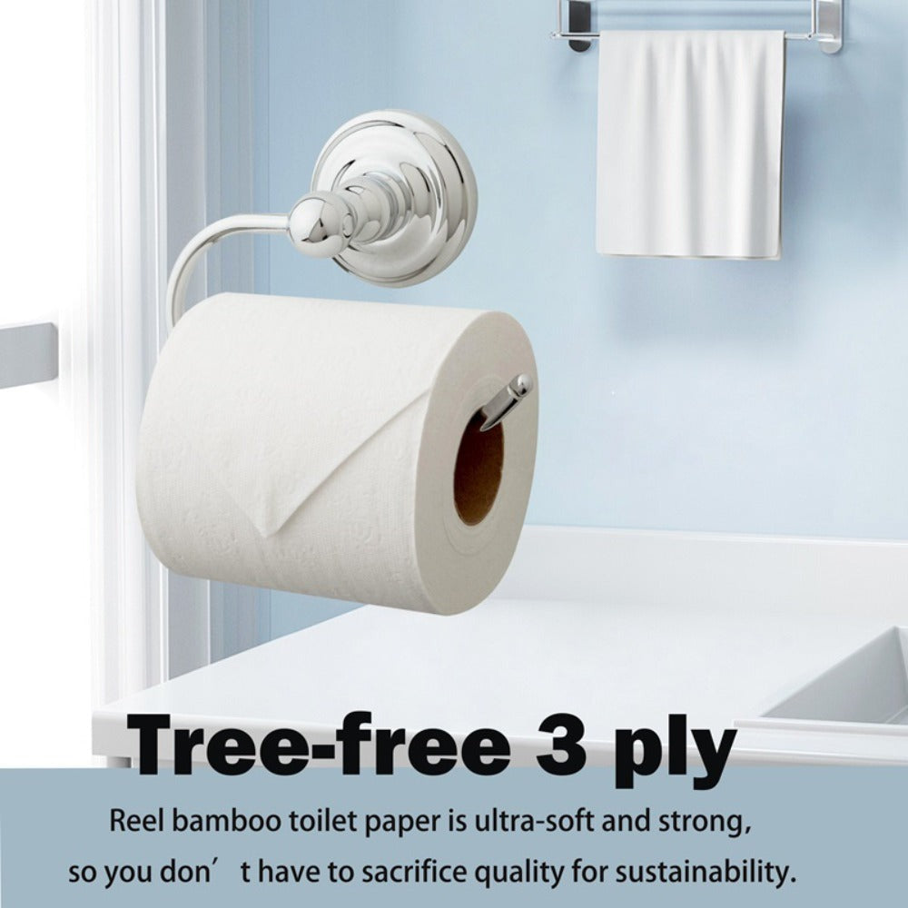 Bamboo Toilet Paper 24 Rolls 3-Ply 300 Sheets Per Roll Tree-Free Hypoallergenic Septic Safe Flushable Soft Strong Fragrance-Free BPA-Free