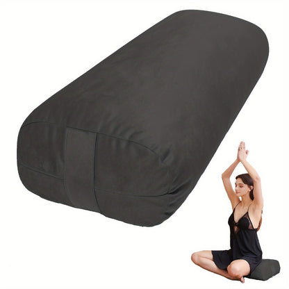 Yoga Bolster Pillow for Restorative Yoga & Meditation - Memory Foam Support Pillow with Removable Velvet Cover