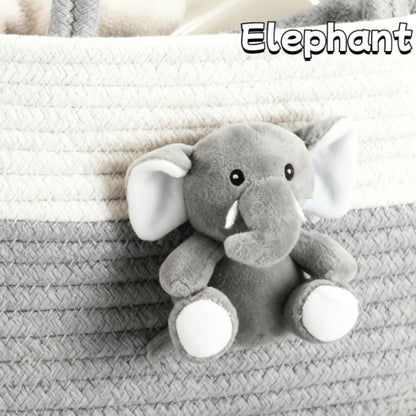 Cute Animal Woven Storage Basket, Decorative Desktop Organizer for Remote Controls, Toys, Stationery & Small Items