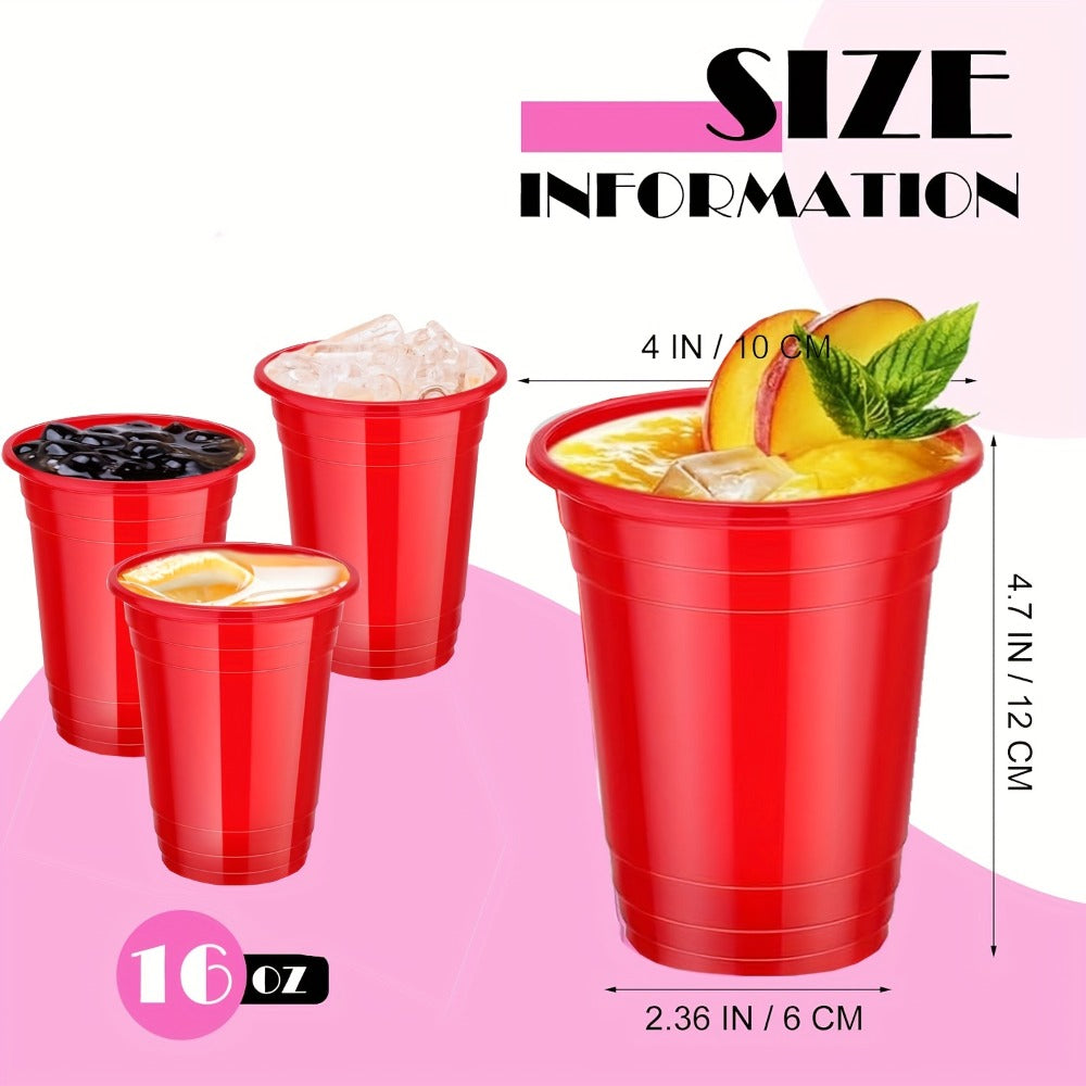 160-Pack 16-Ounce Tapered Party Cups with Fill Lines in Black, Red, Pink or Golden Color Options
