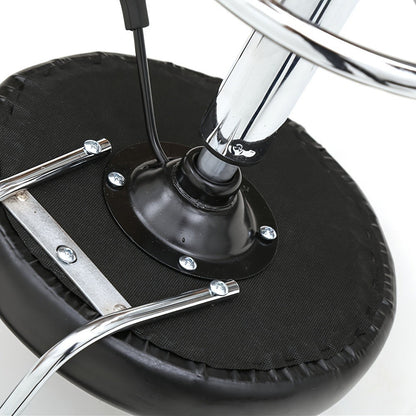 Cushioned Salon Stool with Backrest & Adjustable Height 18.9"-22.8" – Round 360° Swivel Chair for Hair Salon Spa Barbershop Office Home