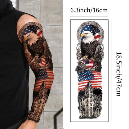 4th of July Temporary Tattoos 14 Sheets Patriotic American Flag Sleeve Tattoo Stickers Red White Blue