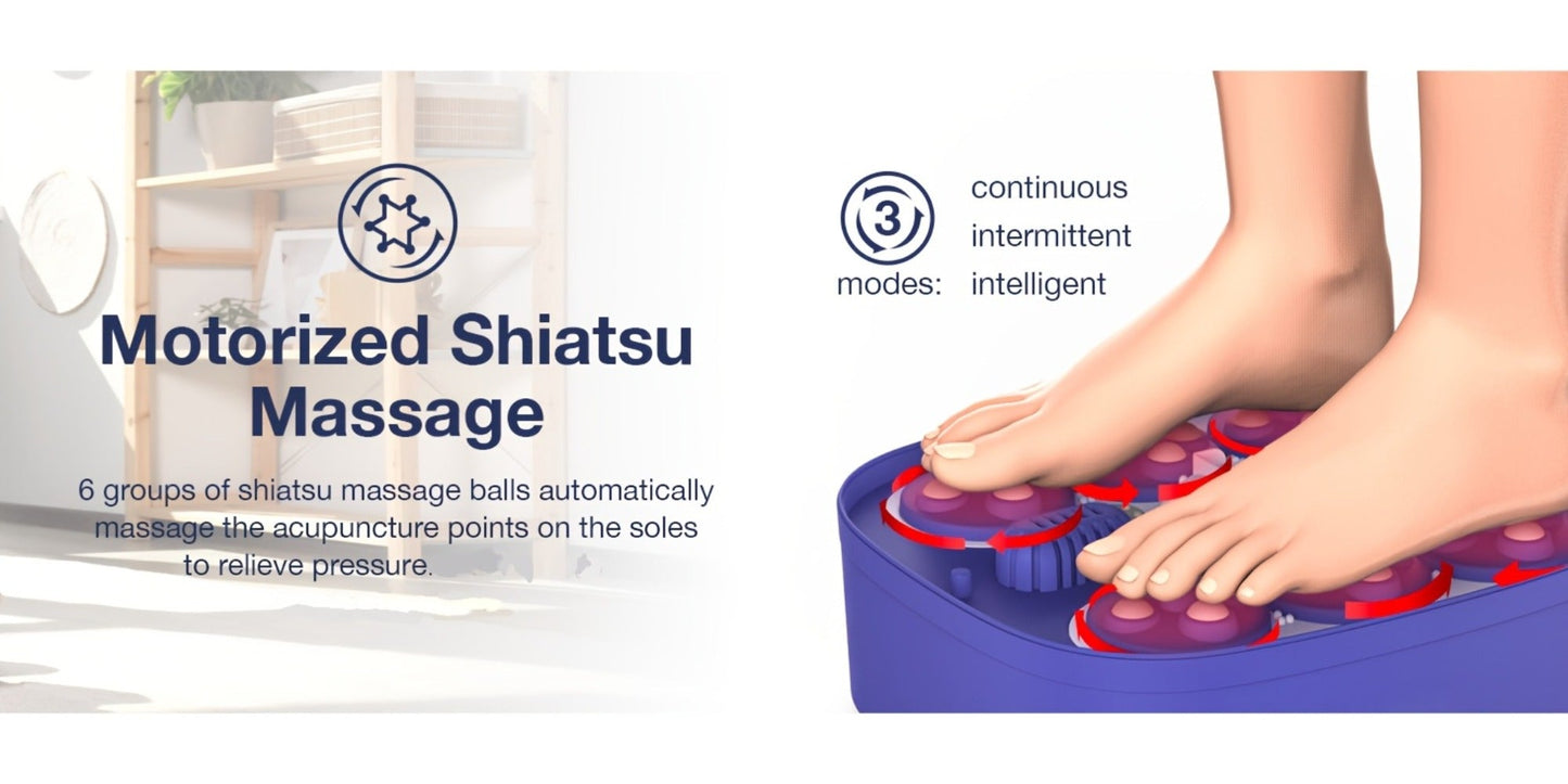 Foot Spa Massager Collapsible with Heater & Temperature Control – Foot Bath with Bubbles, 6 Massage Rollers, Vibration