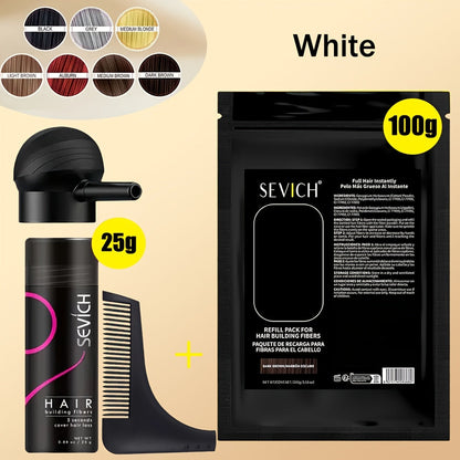 Hair Thickening Fibers Set 2-in-1 with Applicator Spray - Instant Volume & Fuller Look for Thinning Hair