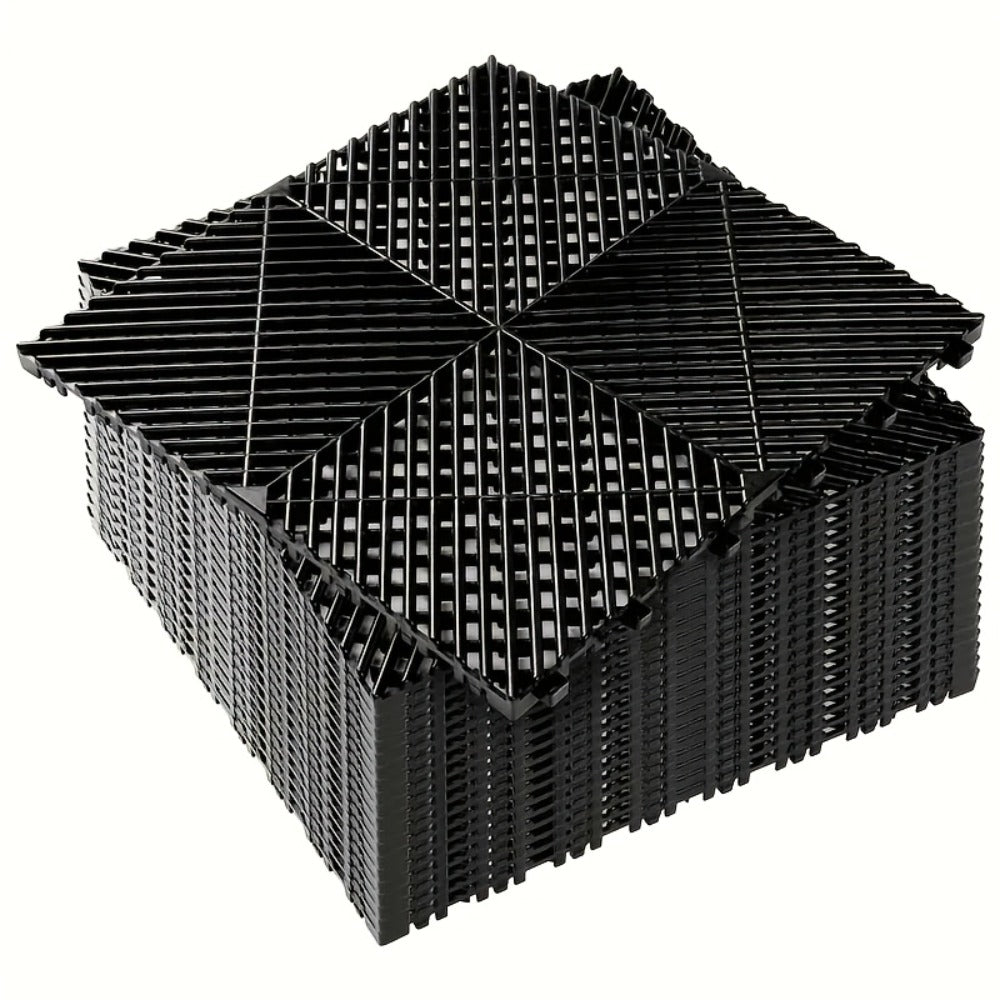 Interlocking Garage Floor Tiles 20-Pack – 16"x16" Drainage Floor Mat, Non-Slip PP Tiles for Garage, Car Wash
