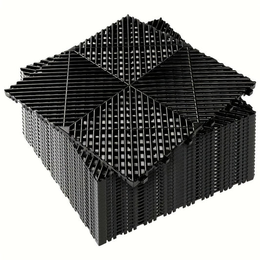 Interlocking Garage Floor Tiles 20-Pack – 16"x16" Drainage Floor Mat, Non-Slip PP Tiles for Garage, Car Wash