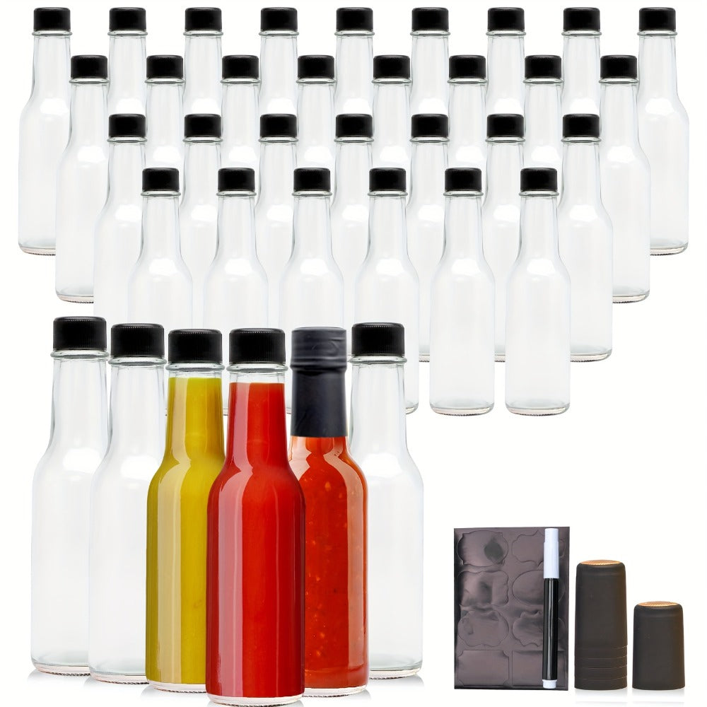 Small Sauce Bottles with Lids 5oz Sealed Inner Cover Set for Hot Sauce Salad Dressing Tomato for Home Cooking, Dining and Outdoor Meals