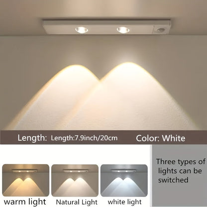Motion Sensor Cabinet LED Strip Light USB Rechargeable 1400mAh - 3 Color Dimmable Wireless for Home Cooking, Dining and Outdoor Meals