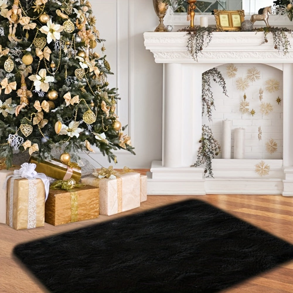Area Rug Tie-Dye Polyester Plush Mat in Four Colors and Two Machine-Washable Sizes for Indoor Rooms