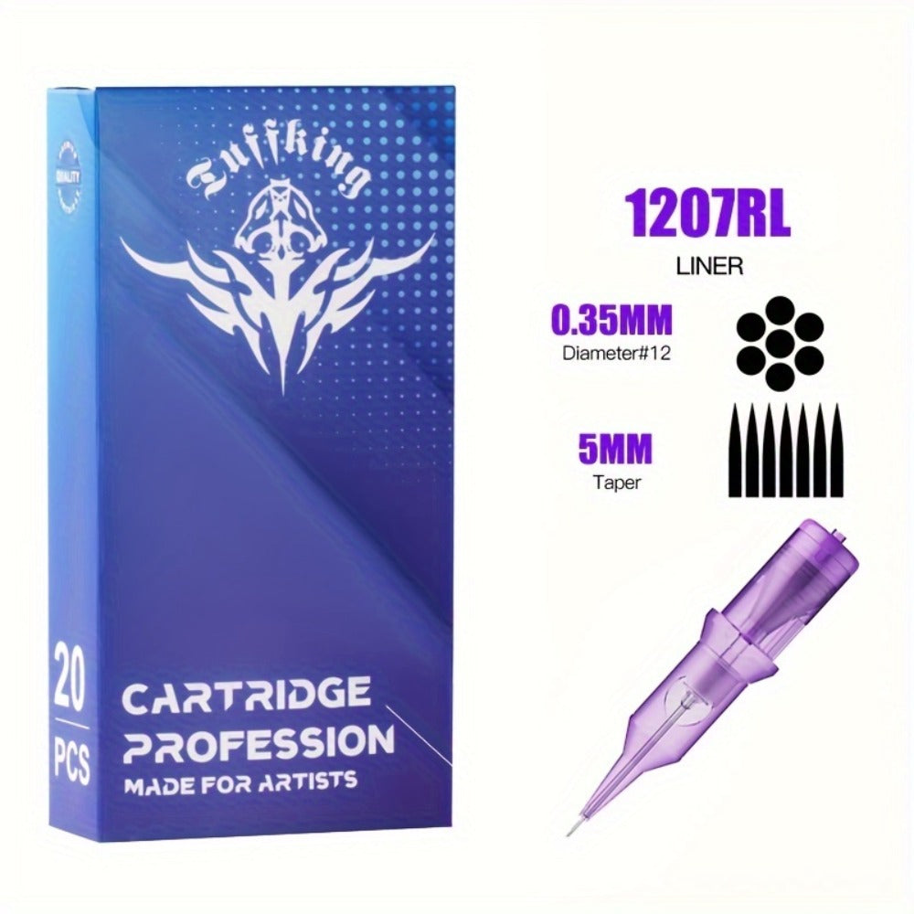 Disposable Tattoo Needles Mixed Size Sterilized RL RS M1 0.35mm, Safety Tattoo Needle Set for Tattoo Artists and Beginners