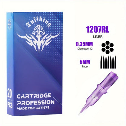Disposable Tattoo Needles Mixed Size Sterilized RL RS M1 0.35mm, Safety Tattoo Needle Set for Tattoo Artists and Beginners