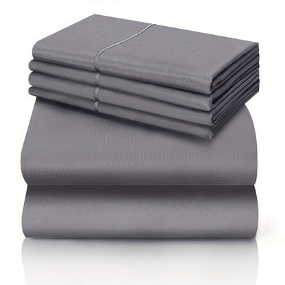 Bed Sheet Set California King 6-Piece Microfiber with 18-Inch Pocket and Sixteen Solid Color Choices