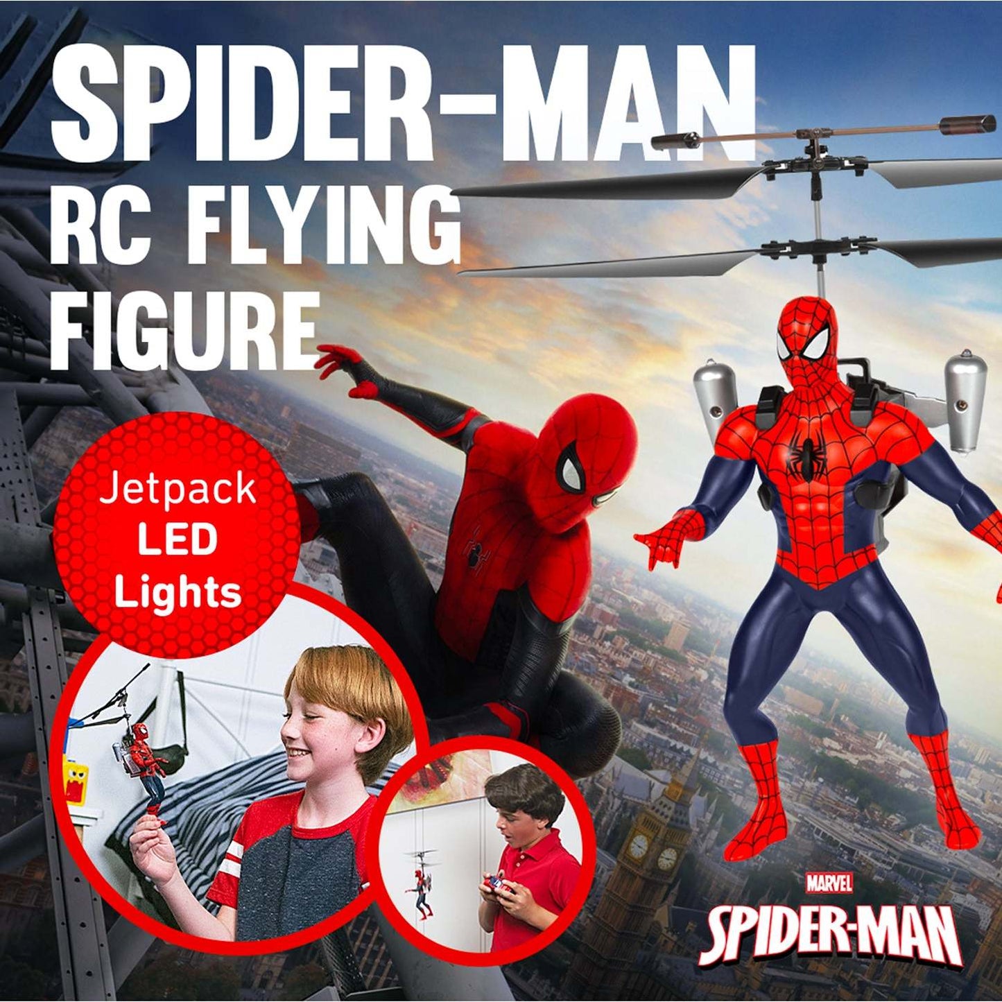 Spider-Man RC Helicopter 2CH Infrared Remote Control Indoor Flying Toy for Kids Boys Girls Ages 6+